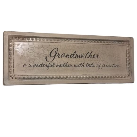GRANDMOTHER decortive Crackled Metal Inspirational Wall Plaque - Picture 1 of 9